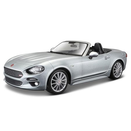 BBURAGO B  Fiat 124 Spider Diecast Model Car; Metallic Silver BBU21083MSL